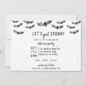 Invitation Cute chauve-souris Aquarelle Halloween Éffrayant (Devant)