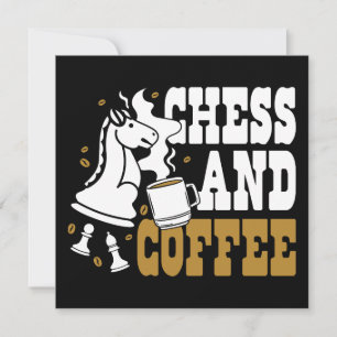 Invitation Cute Chess et amateur de Coffee Chess Knight Art