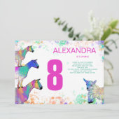 Invitation Cute Chèvre 8ème anniversaire (Debout devant)