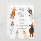 Invitation Cute Chèvres Agritourisme Animaux Baby shower de c (Devant)