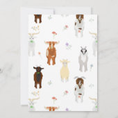 Invitation Cute Chèvres Agritourisme Animaux Baby shower de c (Dos)
