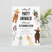 Invitation Cute Chèvres Ferme Animaux Chèvre Anniversaire Thè (Debout devant)