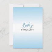 Invitation Cute Chevron Blue Grey Pieds Baby shower GARY (Dos)