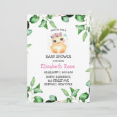 Invitation Cute Chic Duckling Green Ivy Baby shower Feuille (Debout devant)