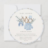 Invitation Cute Chic Garçon Vêtements de bébé Baby shower ess (Devant)