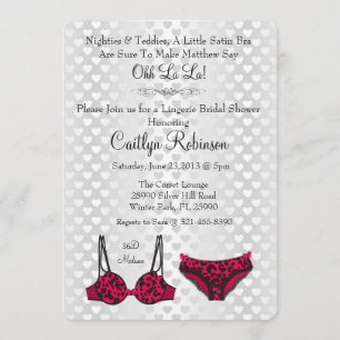 Invitation Cute Chic Lingerie Soutien-gorge nuptiale Invitati