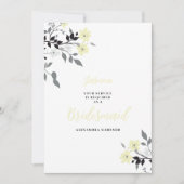 Invitation Cute Chic Yellow Floral Bunch Wedding Bridesmaid (Devant)