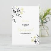 Invitation Cute Chic Yellow Floral Bunch Wedding Bridesmaid (Debout devant)
