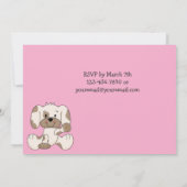 Invitation Cute Chien Chien Filles 1er Anniversaire Invitatio (Dos)