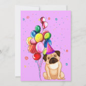 Invitation Cute Chien Chiot Puppy Theme Fête d'Anniversaire d (Dos)