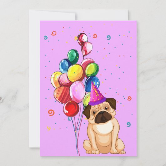 Invitation Cute Chien Chiot Puppy Theme Fête d'Anniversaire d (Dos)