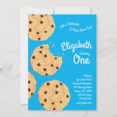 Invitation Cute Chip Chocolat Cookie Enfants 1ère fête d'anni (Devant)