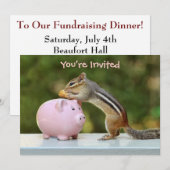 Invitation Cute Chipmunk avec une photo de banque de monnaie (Devant / Derrière)