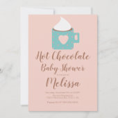 Invitation Cute Chocolat chaud Baby shower de la fille Feu de (Devant)