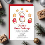Invitation Cute Christmas Cookie Exchange Snowman<br><div class="desc">Personnalisé Noël Cookie Exchange Snowman Invitation.</div>