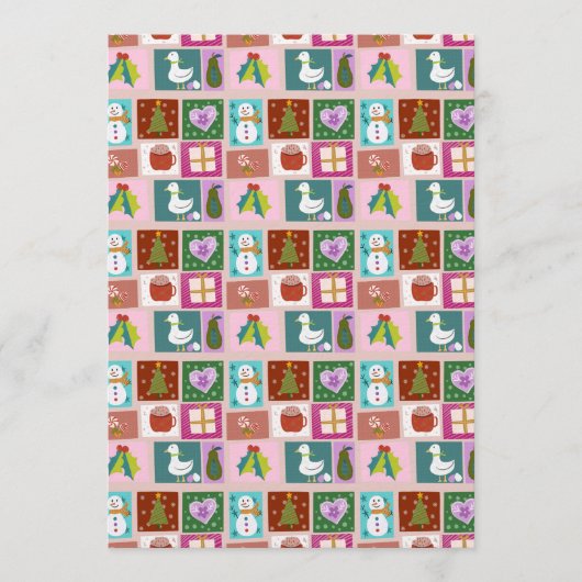 Invitation Cute Christmas Patchwork Pattern (Devant)