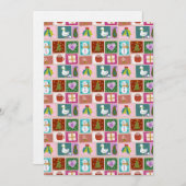 Invitation Cute Christmas Patchwork Pattern (Devant / Derrière)