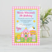 Invitation Cute Circus Tente et Animaux Anniversaire de enfan (Debout devant)