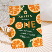 Invitation Cute Citrus Orange Bébé premier anniversaire