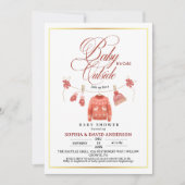 Invitation Cute Clothes Line Baby Its Cold Outside Shower (Devant)