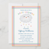 Invitation Cute Cloud Raindrops Baby shower neutre pour les f (Devant)