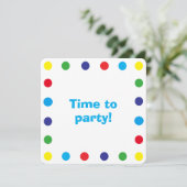 Invitation Cute & Colorful Dots Kids Birthday Party (Debout devant)