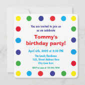 Invitation Cute & Colorful Dots Kids Birthday Party (Dos)