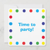 Invitation Cute & Colorful Dots Kids Birthday Party (Devant)