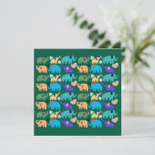 Invitation Cute Colorful Elephant Seamless Pattern (Debout devant)