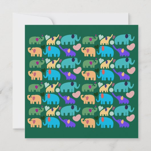 Invitation Cute Colorful Elephant Seamless Pattern (Dos)