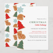Invitation Cute Colorful Kids Christmas Cookie Exchange Party (Devant / Derrière)