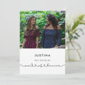 Invitation Cute connexion coeur Maid of Honor Proposition du  (Debout devant)