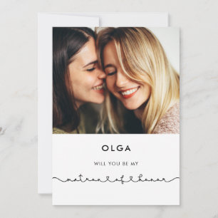 Invitation Cute connexion coeur Matron d'honneur proposition