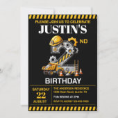 Invitation Cute Construction 2ème fête d'anniversaire (Devant)