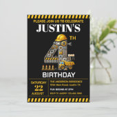 Invitation Cute Construction 4e fête d'anniversaire (Debout devant)