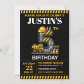 Invitation Cute Construction 5e fête d'anniversaire (Devant)