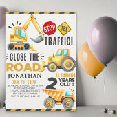 Invitation Cute Construction Birthday Party 2th Years