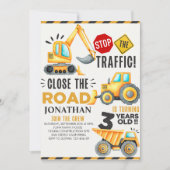 Invitation Cute Construction Birthday Party 3th Years (Devant)