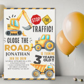 Invitation Cute Construction Birthday Party 3th Years