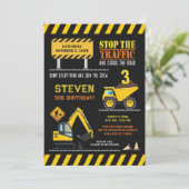 Invitation Cute Construction Camion Camion Anniversaire Garço (Debout devant)