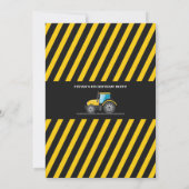 Invitation Cute Construction Camion Camion Anniversaire Garço (Dos)