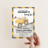 Invitation Cute Construction Camion de vidage 2e anniversaire