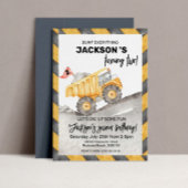 Invitation Cute Construction Camion de vidage 2e anniversaire