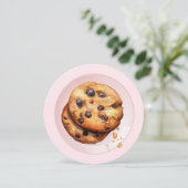 Invitation Cute Cookie Est En Chemin Baby shower Rose (Debout devant)