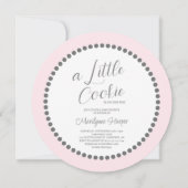 Invitation Cute Cookie Est En Chemin Baby shower Rose (Dos)