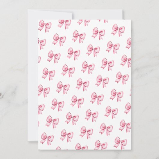 Invitation Cute Coquette Blush Pink Bow Sweet 16 (Dos)