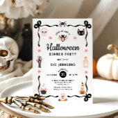 Invitation Cute Coquette Dîner d'Halloween