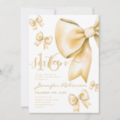 Invitation Cute Coquette Gold Bow Sweet 16 Anniversaire (Devant)
