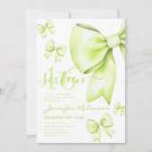 Invitation Cute Coquette Lime Green Bow Sweet 16 (Devant)
