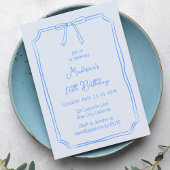 Invitation Cute Coquette Main Draw Bow Whimsical Anniversaire